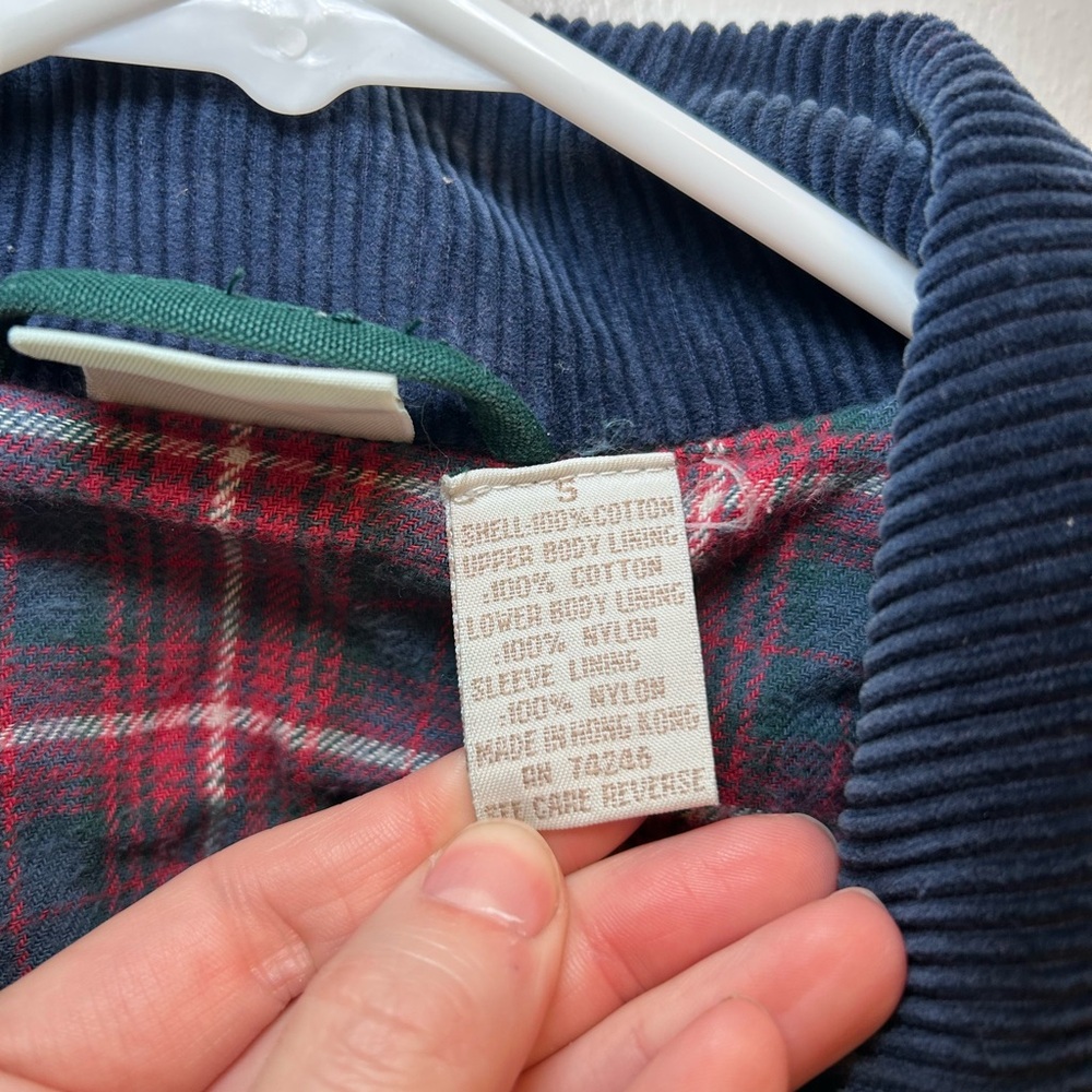 Cherokee 90’s Vintage Green Button Down Chore Coat Plaid Lining Women’s S - Picture 2 of 9